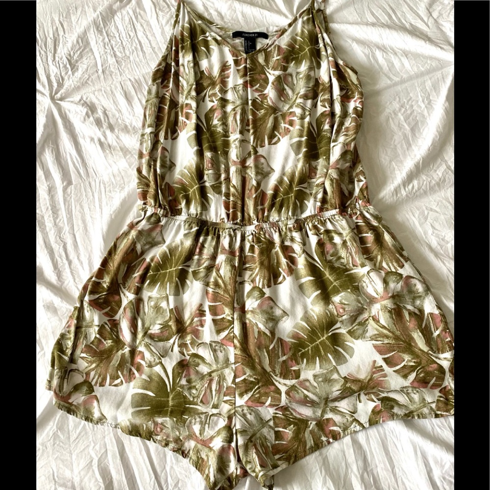 Tropical print romper